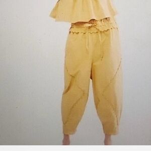 Free People mustard yellow fun pants NWOT